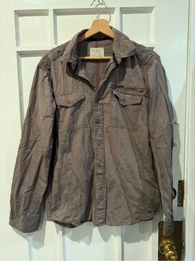 PD&C Men's Military Field Shirt Jacket - Taupe Gray